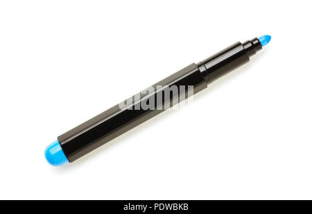 Blue open marker isolated on white background Stock Photo