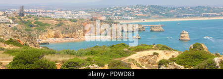 Algarve: spectacular panoramic view near Lagos town, Portugal Stock Photo