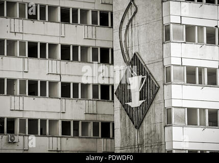 Old Broken Gdr Neon Sign On The Facade Of A House In Berlin Stock Photo Alamy