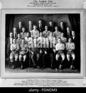 214 StateLibQld 1 126247 City Football Club, Queensland Junior Rugby League, Runners-up 4th Grade, 1923 Stock Photo