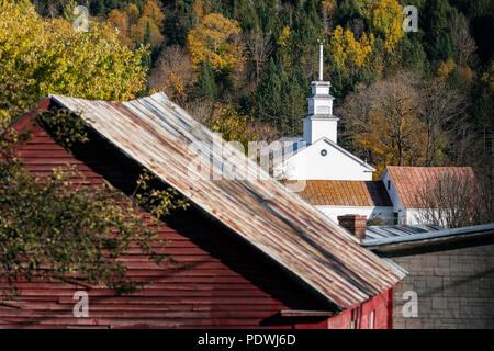 Charming rustic village of Topsham, Vermont, USA. Stock Photo