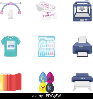 Typography set icons in cartoon style. Big collection of typography vector symbol stock Stock Vector