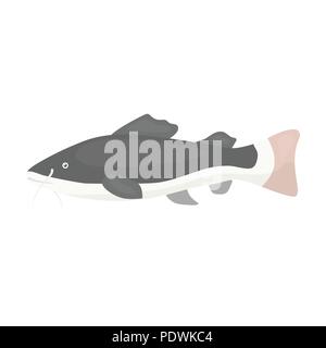 Phractocephalus hemioliopterus fish icon cartoon. Singe aquarium fish icon from the sea,ocean life cartoon. Stock Vector