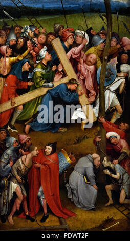 Christ Carrying the Cross 1490/1510  Hieronymus Bosch ( Jheronimus van Aken ) (ca. 1450–1516) Dutch The Netherlands ( Early Netherlandish painter. ) Stock Photo