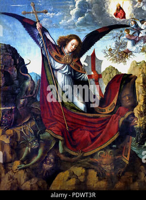 St Michael's Altar by 1510 Gerard David (1460 Oudewater  - 1523 Brügge)  1510 Flemish, The, Netherlands, Dutch, Stock Photo
