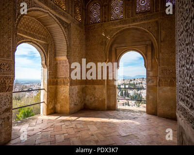 Beautiful architecture of Alhambra in Granada Spain Stock Photo