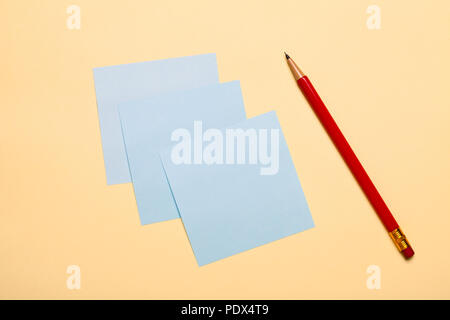 Notes and pencil. Stock Photo