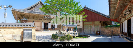 Yangsan, South Korea - Aug 2, 2018 : Daeungjeon, the Main Worship Hall, National Treasure #290 in Yangsan City Stock Photo