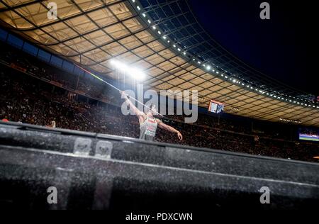 Feature, Andreas HOFMANN (GER / 2nd place) Final javelin throw of the men, on 09.08.2018 European Athletics Championships 2018 in Berlin / Germany from 06.08. - 12.08.2018. | usage worldwide Stock Photo