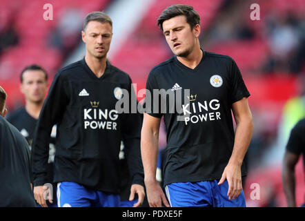 Jonny Evans & Harry Maguire   10 August 2018 GBC10234 PREMIER LEAGUE 10/08/18, OLD TRAFFORD, MANCHESTER STRICTLY EDITORIAL USE ONLY. If The Player/Players Depicted In This Image Is/Are Playing For An English Club Or The England National Team. Then This Image May Only Be Used For Editorial Purposes. No Commercial Use. The Following Usages Are Also Restricted EVEN IF IN AN EDITORIAL CONTEXT: Use in conjuction with, or part of, any unauthorized audio, video, data, fixture lists, club/league logos, Bet Stock Photo