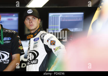 Brooklyn, Michigan, USA. 10th Aug, 2018. The Monster Energy NASCAR Cup Series teams take to the track to practice for the Consumers Energy 400 at Michigan International Speedway in Brooklyn, Michigan. Credit: Justin R. Noe Asp Inc/ASP/ZUMA Wire/Alamy Live News Stock Photo