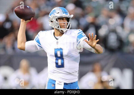 Detroit Lions quarterback Detroit Lions quarterback Matt Cassel (8) looks  to throw a pass against the New York Jets during an NFL football game in  Detroit, Monday, Sept. 10, 2018. (Jeff Haynes/AP