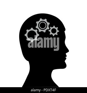 man with gears in the head business symbol teamwork vector illustration EPS10 Stock Vector