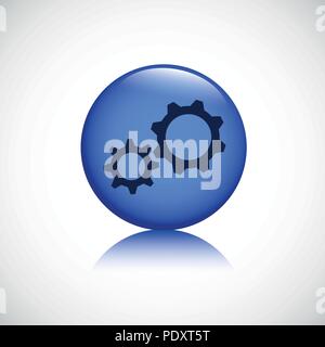 gears blue button business business symbol teamwork vector illustration EPS10 Stock Vector
