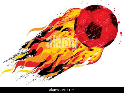 Flaming soccerball Stock Vector