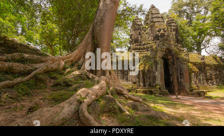 Angkot Thom, north door, Cambidia Stock Photo