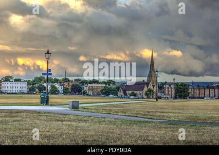 stormy clouds forming over Blackheath park, London, England Stock Photo