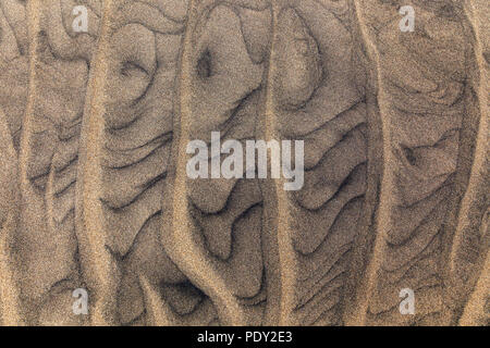 Wave pattern, structures in the sand on the sandy beach, Playa del Ingles, Gran Canaria, Canary Islands, Spain Stock Photo