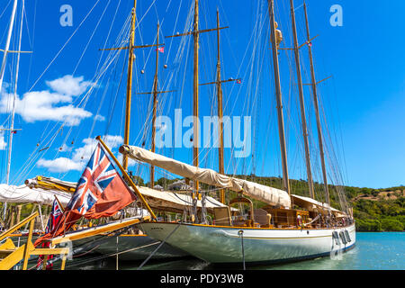 Wooden Mast and Riggings In Nelson's Dockyard on Antigua Stock Photo