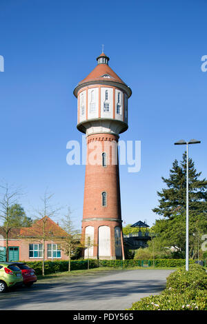Historic water tower of 1909, Lingen, Emsland, Lower Saxony, Germany Stock Photo