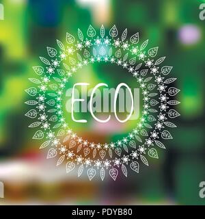 Hand-sketched typographic elements on blurred background Stock Vector