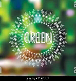Hand-sketched typographic elements on blurred background Stock Vector