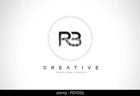 RB R B Lines Letter Design with Creative Elegant Zebra Vector ...