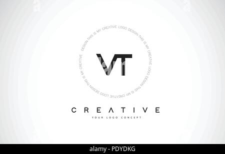 VT V T Lines Letter Design with Creative Elegant Zebra Vector ...