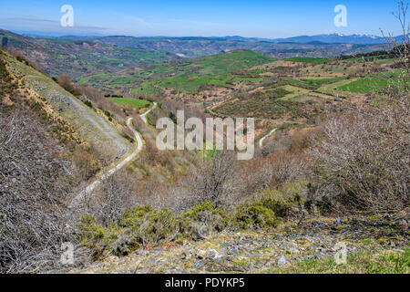 Aerial view in Saint James's Way, Galicia, Spain Stock Photo