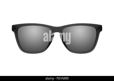 Sunglasses with black lenses isolated on white background Stock Photo