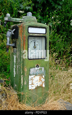 old, disused petrol pump Stock Photo