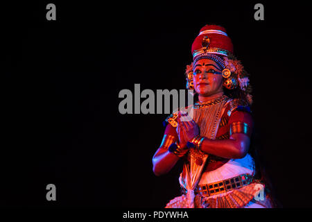 Govardhanodharanam Nangiarkoothu performed by an artist Stock Photo