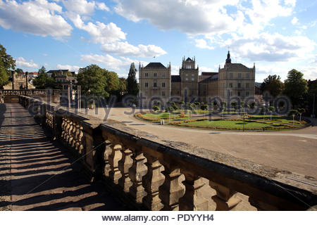 The skyline over Coburg Germany with Schloss Ehrenburg to the right of the picture Stock Photo