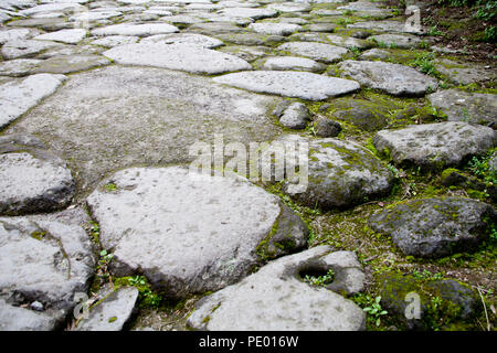 ancient cobblestone road (Pompei, Italy) Stock Photo