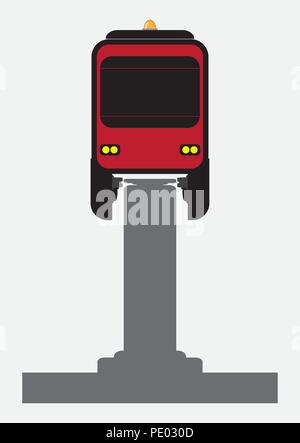 Flat Design Front View of Mono rail Vector and Illustrator Stock Vector