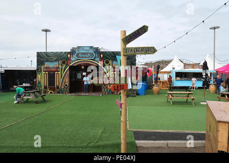 Performance tent at Fringe by the Sea North Berwick 2018 Stock Photo