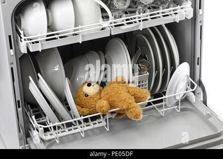 teddy bear should never put in the dishwasher Stock Photo