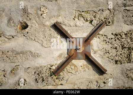 reinforcement of a castle wall Stock Photo