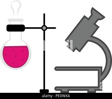 Chemistry lab tools icon Stock Vector