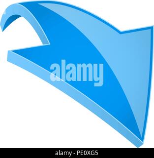 Blue 3d shiny arrow Stock Vector