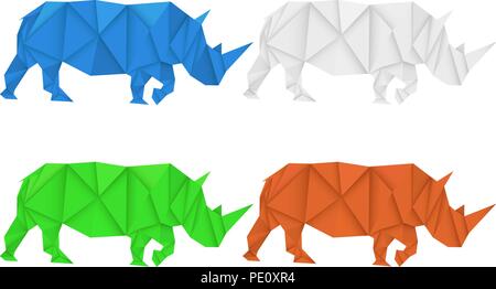 Rhinoceros. Polygonal vector illustration Stock Vector