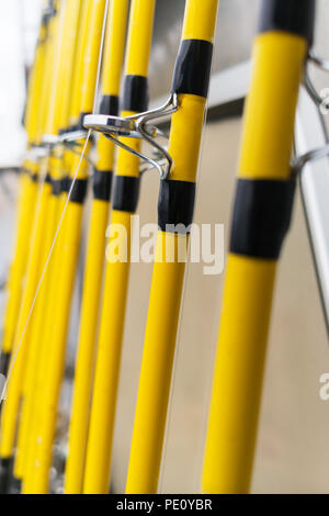 Fishing Rod and Reel on a Yellow Background Stock Image - Image of yellow,  reel: 209466507