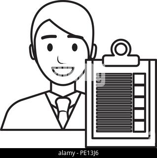 businessman with checklist character vector illustration design Stock Vector