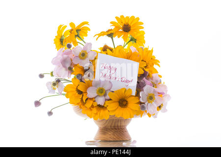 bouquet of yellow big daisies isolated on white Stock Photo