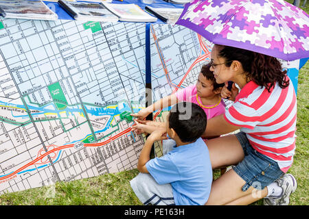 Miami Florida,Little Havana,Jose Marti Park,Miami Riverday,river,education,exhibit exhibition collection Hispanic woman female women,young adult,boy b Stock Photo