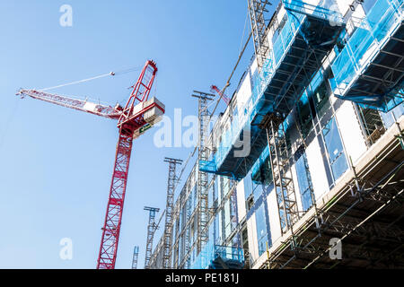 Tower crane, construction site, Sheffield, England, UK Stock Photo