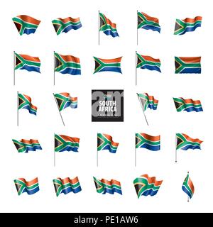 south africa flag, vector illustration on a white background Stock Vector