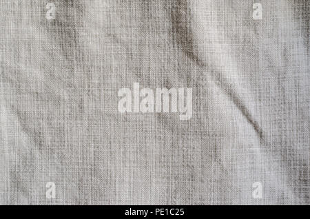 White Crumpled Linen Texture. Natural Fabric as a Blank Background Stock Photo