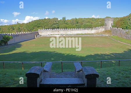 Dunraven bay walled gardens left over from Dunraven castle demolished years ago and on the heritage coastline of the Vale of Glamorgan in Wales. Stock Photo