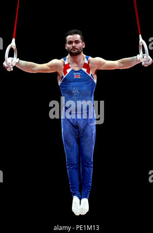 Great Britain's James Hall competes on the vault during the Artistic